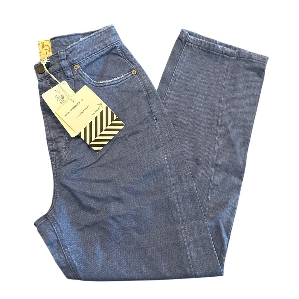 NWT Free People x Sandrine Rose College Blue Relaxed Pants Size 26